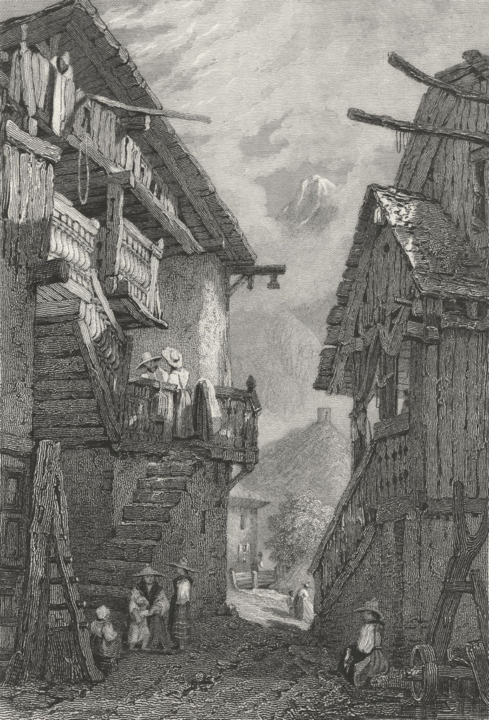 SWITZERLAND. Swiss Cottage, Lavey. Prout 1830 old antique print picture